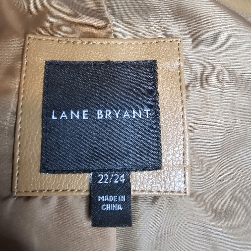 Lane Bryant brown sugar faux leather moto jacket size 22/24W - Picture 4 of 4